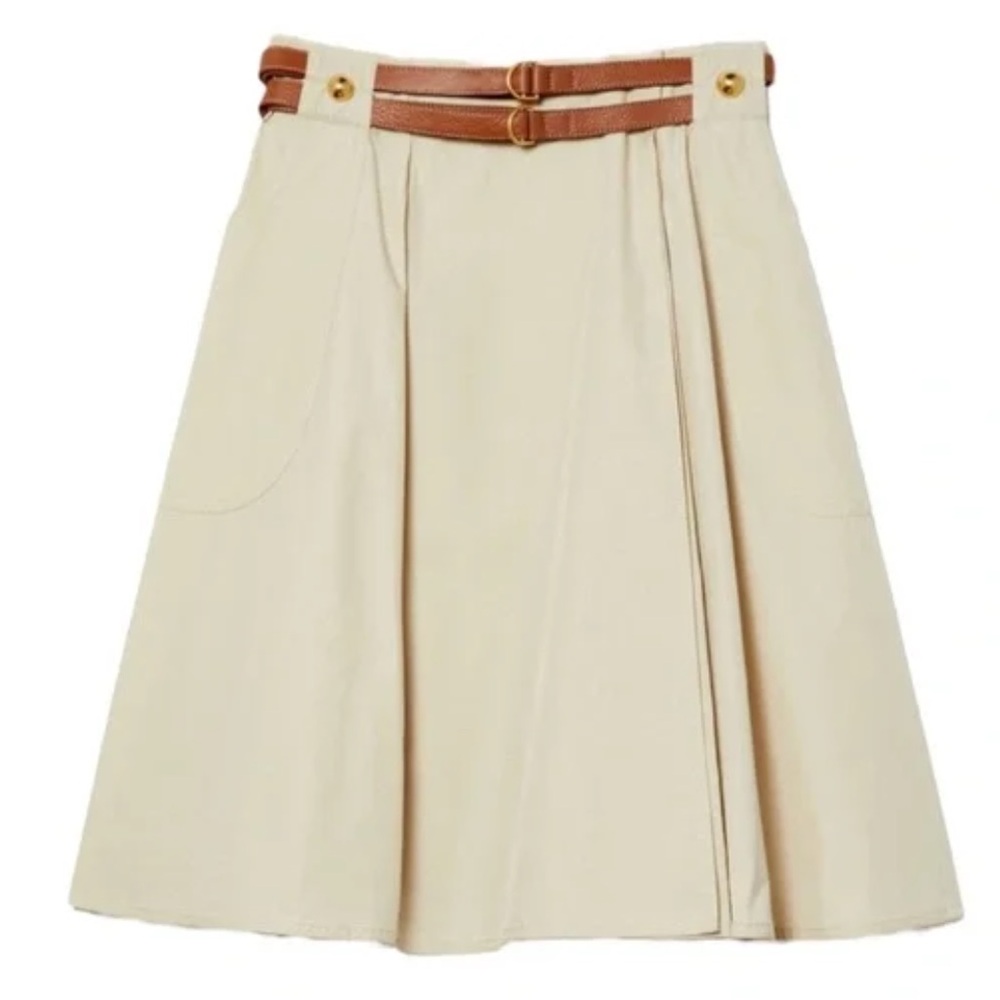 Tory Burch betsy skirt midi skirt with pocket(NO belt)
